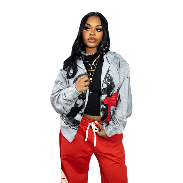 Shroud of Turin Distressed Zip-Up