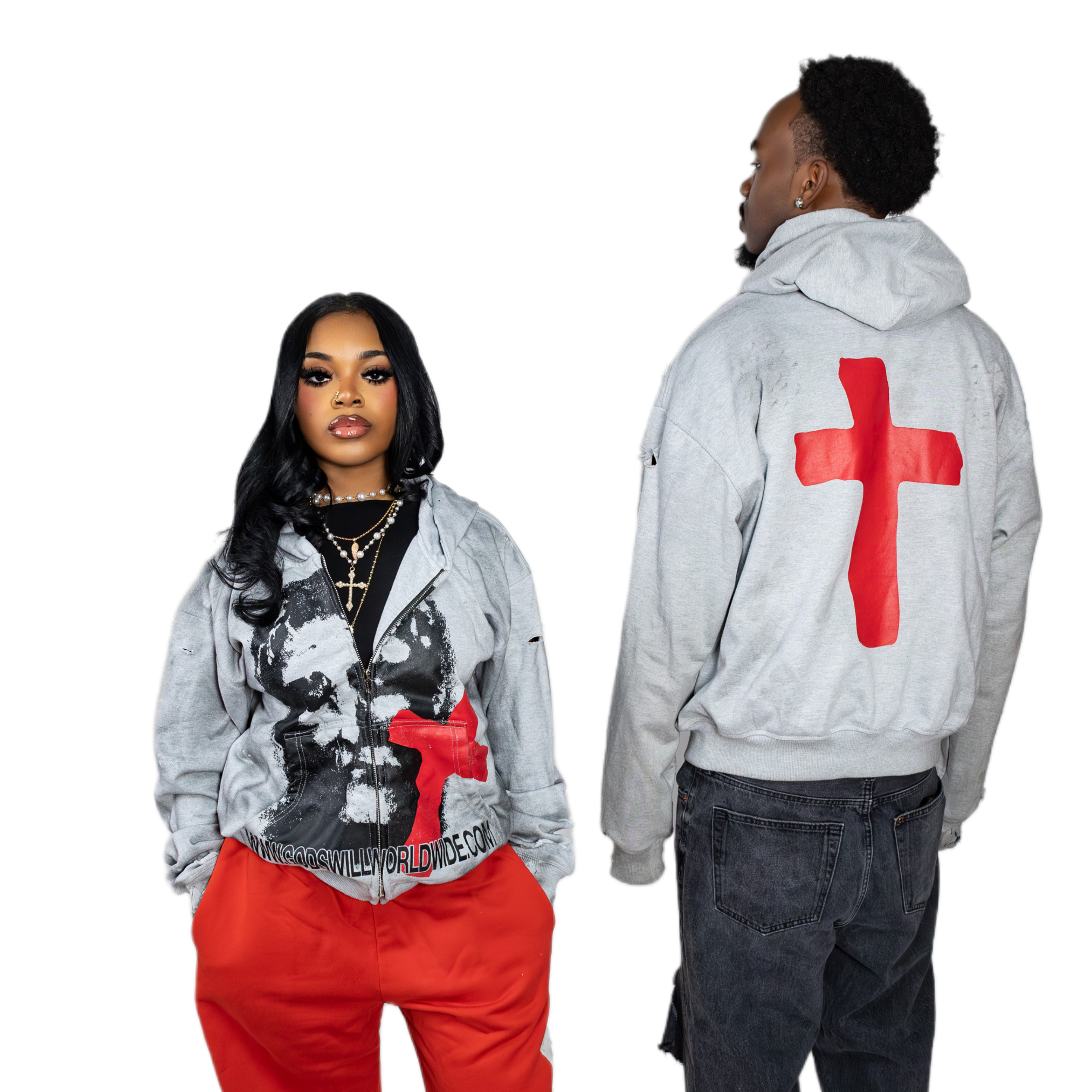 Shroud of Turin Distressed Zip-Up