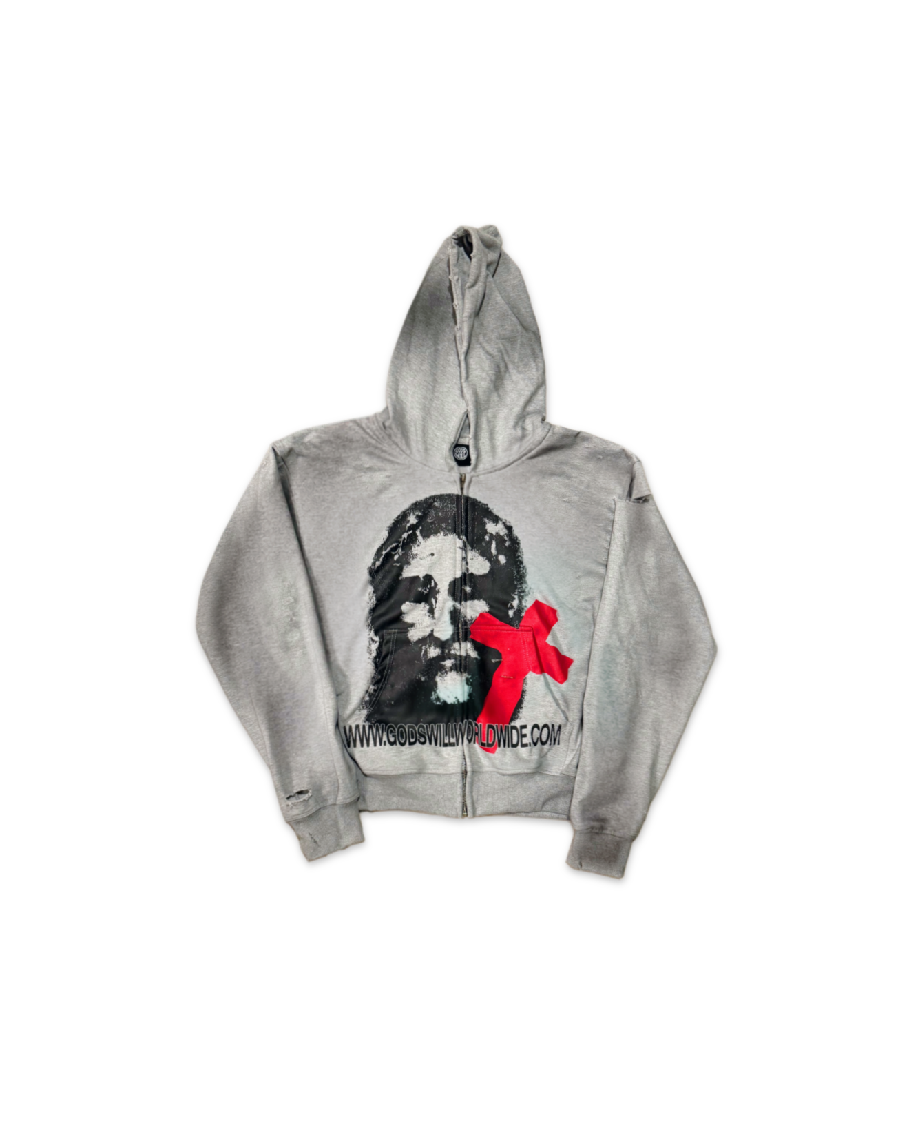 Shroud of Turin Distressed Zip-Up